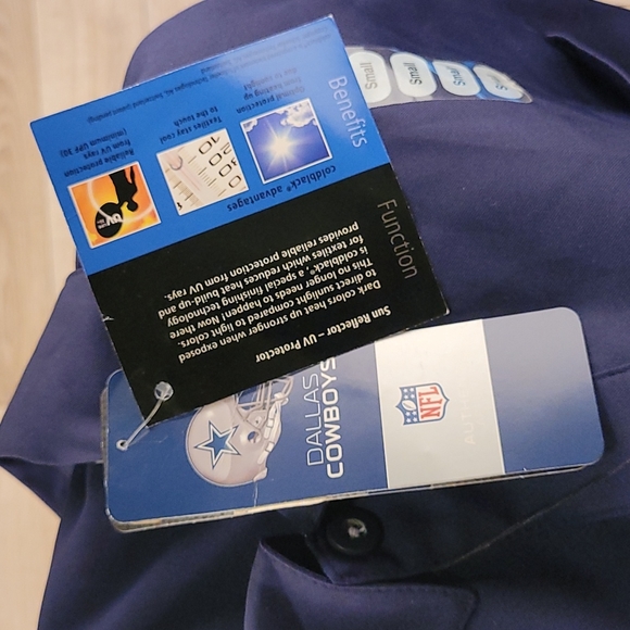 REEBOK ON FIELD Dallas Cowboys NFL Solid Navy Small Short Sleeve Shirt NEW - Picture 9 of 10